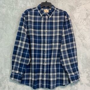 Red Head Flannel Shirt Blue plaid Size L